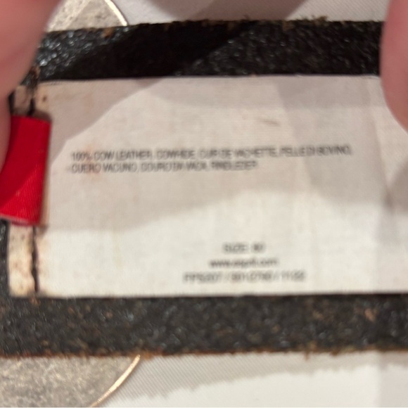 ESPRIT Sz 32” or 80 cm Brown Leather Belt with Metal Floral Style Ornate Buckle - Picture 8 of 10